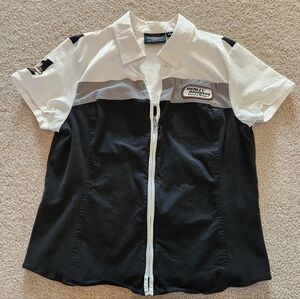 Harley-Davidson Women's H-D Racing Zip-Front Shirt - Size XL